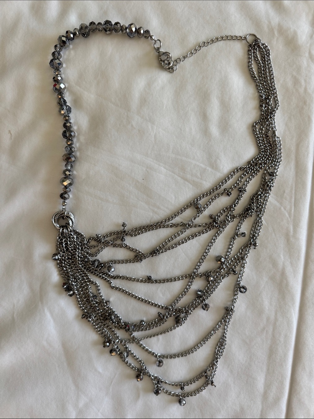 Gunmetal Multi-Strand Statement Necklace - Women Jewelry